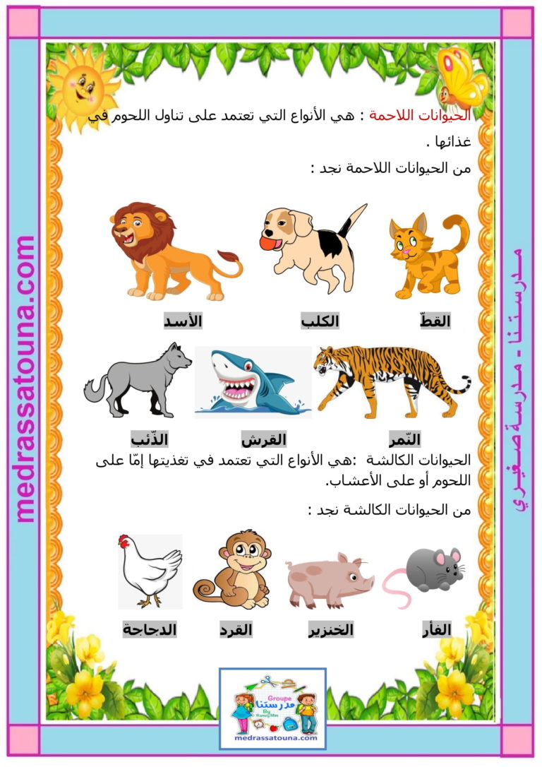 التغذية عند الحيوان - مدرستنا