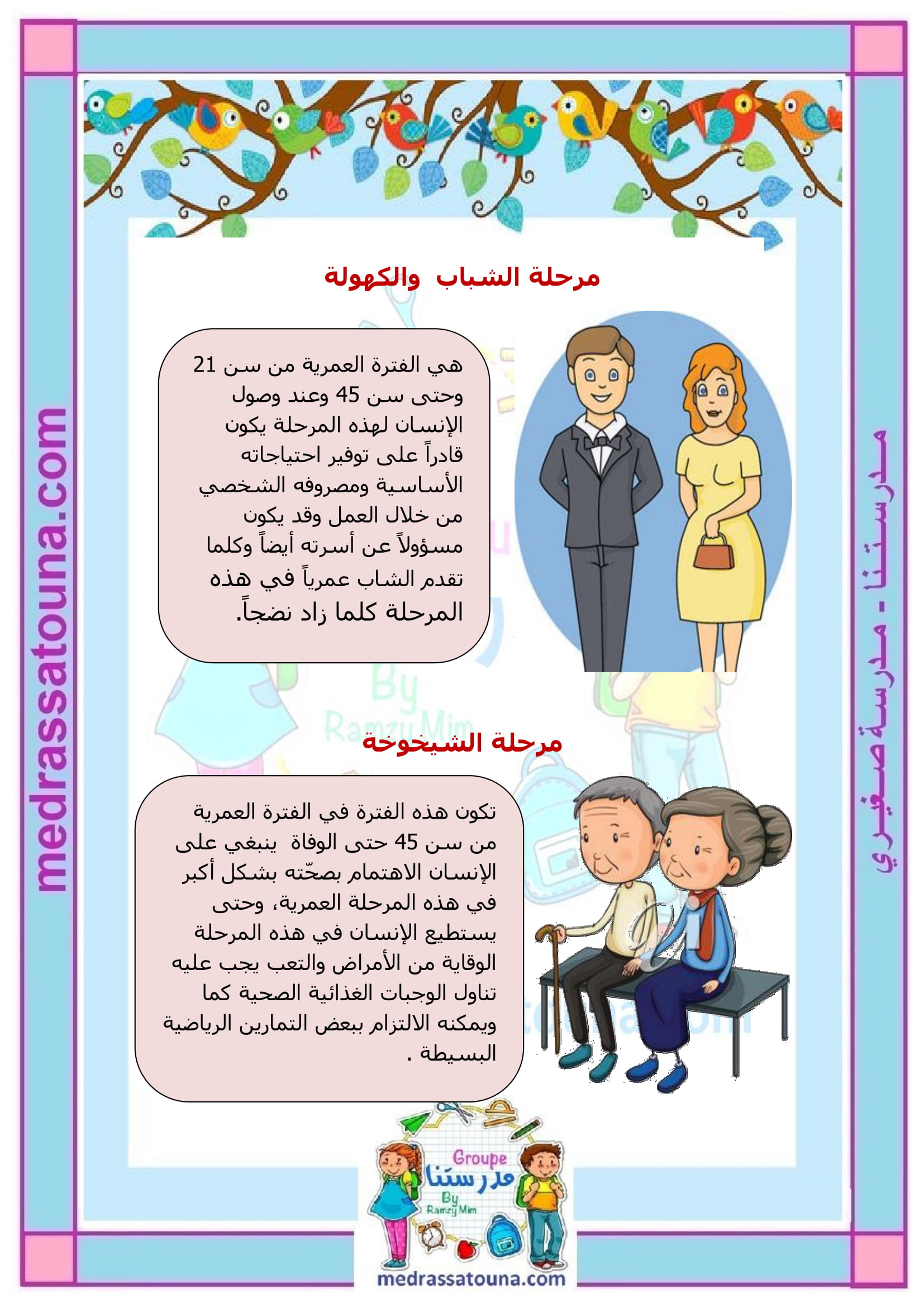 بحث حول مراحل نمو الإنسان - مدرستنا